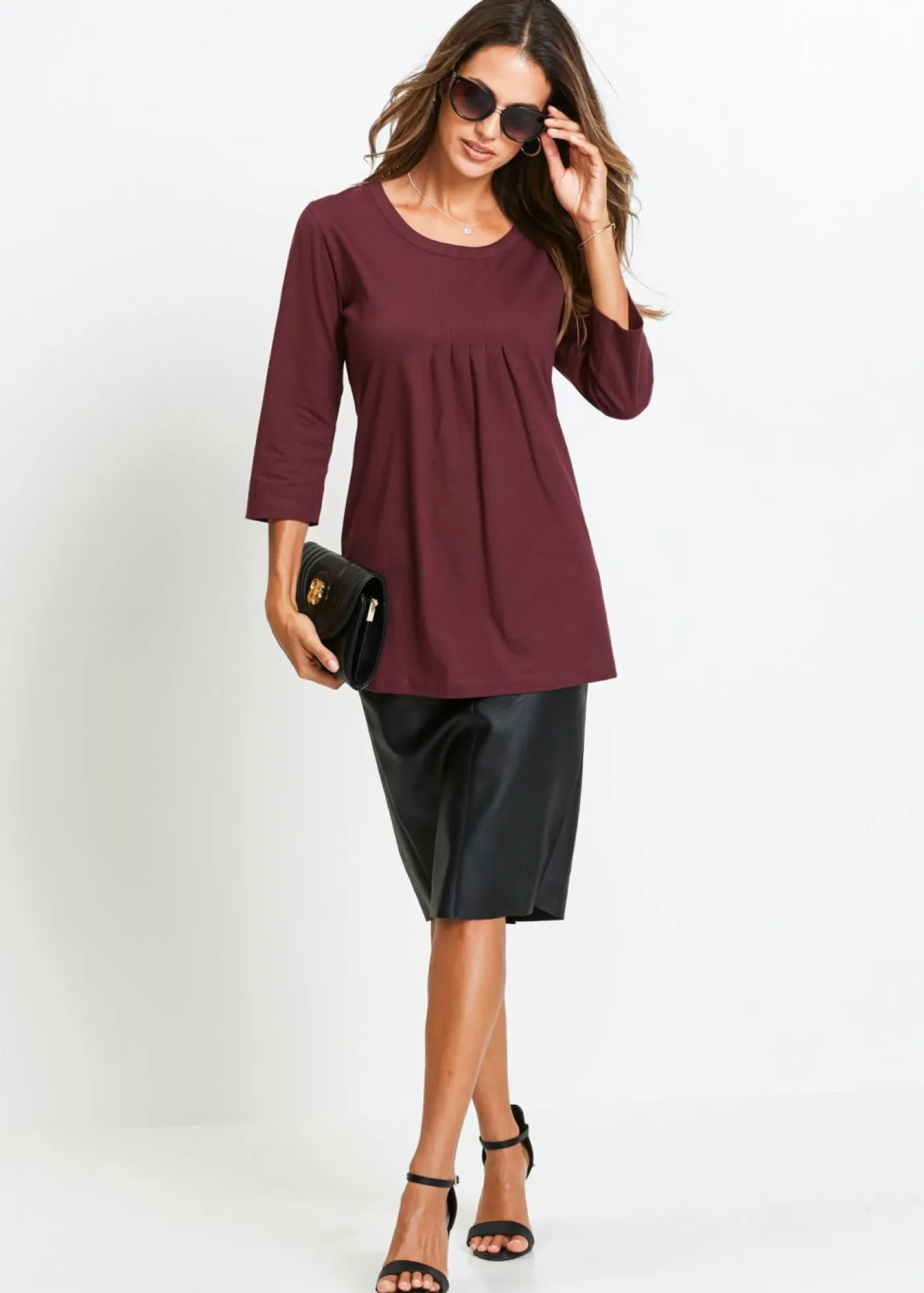 Clearance Camiseta larga de algodón puro Mujer Camisetas