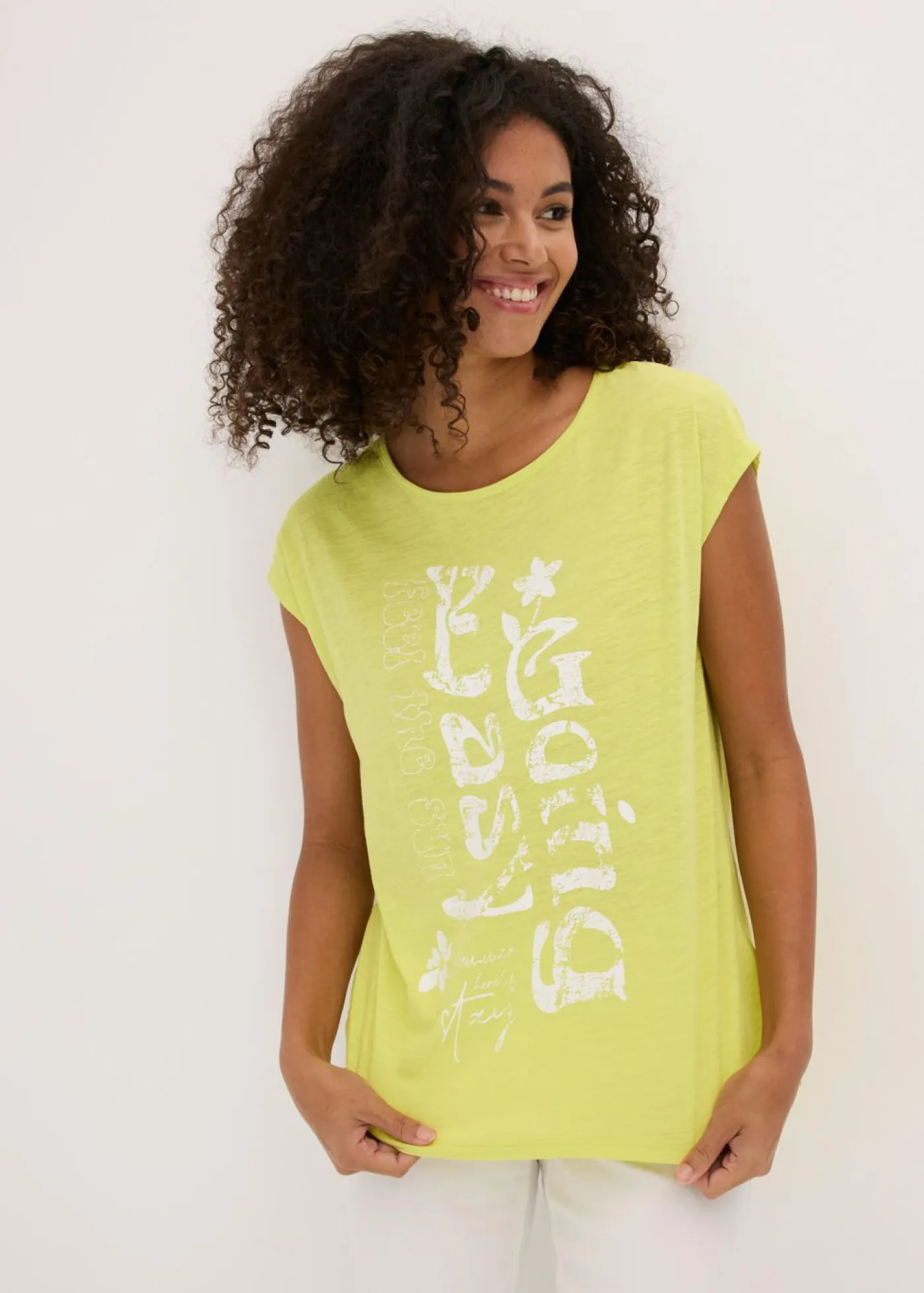 Sale Camiseta larga de algodón orgánico puro Mujer Camisetas