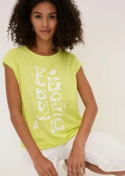 Sale Camiseta larga de algodón orgánico puro Mujer Camisetas