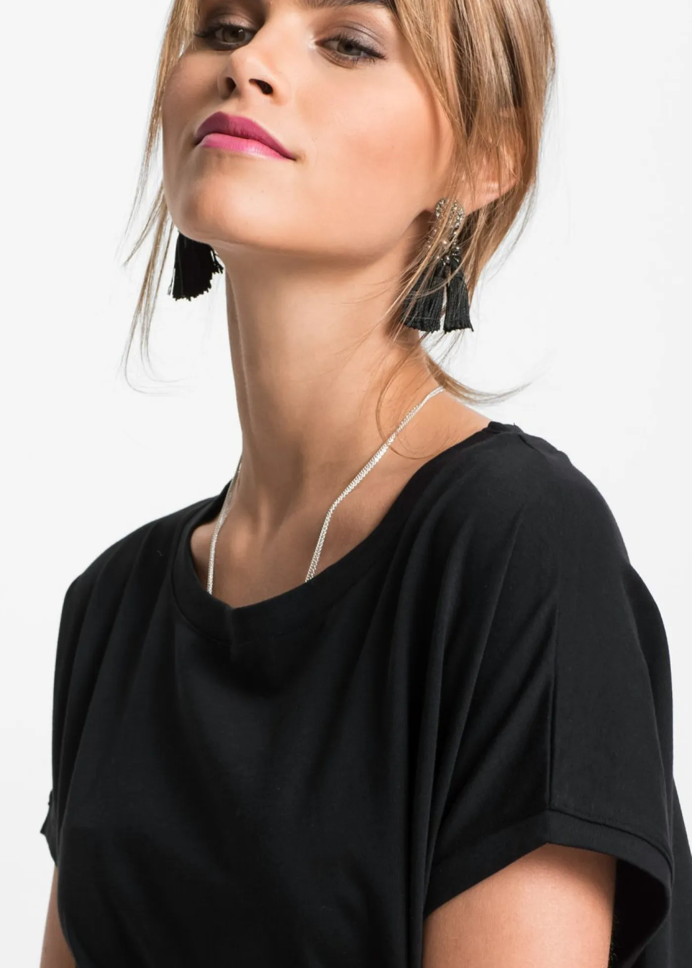 Outlet Camiseta larga de algodón puro Mujer Camisetas
