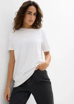Online Camiseta larga de algodón orgánico puro (2 unidades) Mujer Básicos|Camisetas