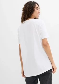 Online Camiseta larga de algodón orgánico puro (2 unidades) Mujer Básicos|Camisetas