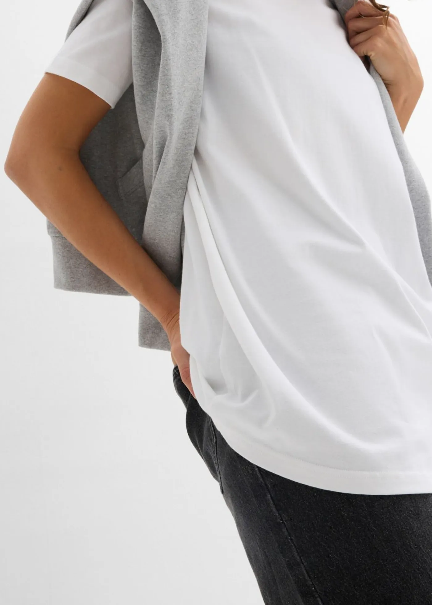 Online Camiseta larga de algodón orgánico puro (2 unidades) Mujer Básicos|Camisetas