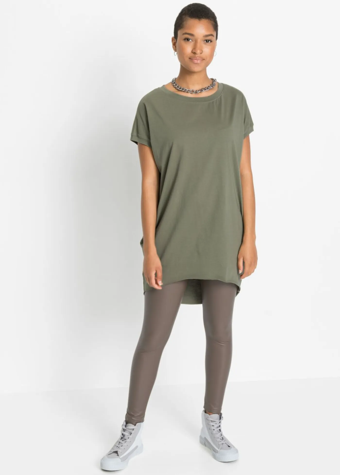 Outlet Camiseta larga de algodón puro Mujer Camisetas