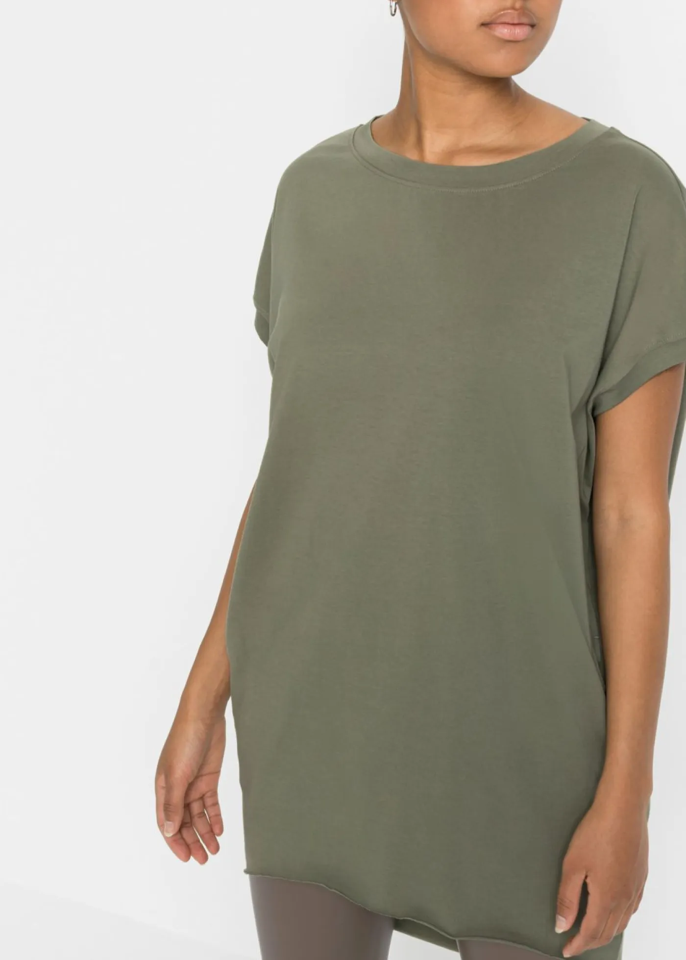 Outlet Camiseta larga de algodón puro Mujer Camisetas