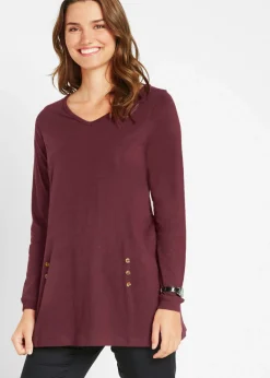 Camiseta larga de algodón puro Mujer Camisetas