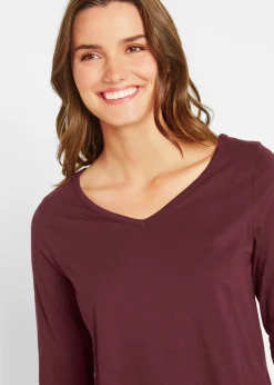 Camiseta larga de algodón puro Mujer Camisetas