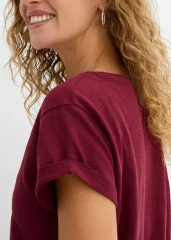 New Camiseta larga de algodón puro Mujer Básicos|Camisetas