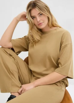 Best Camiseta larga de interlock Mujer Conjuntos De Ropa|Camisetas