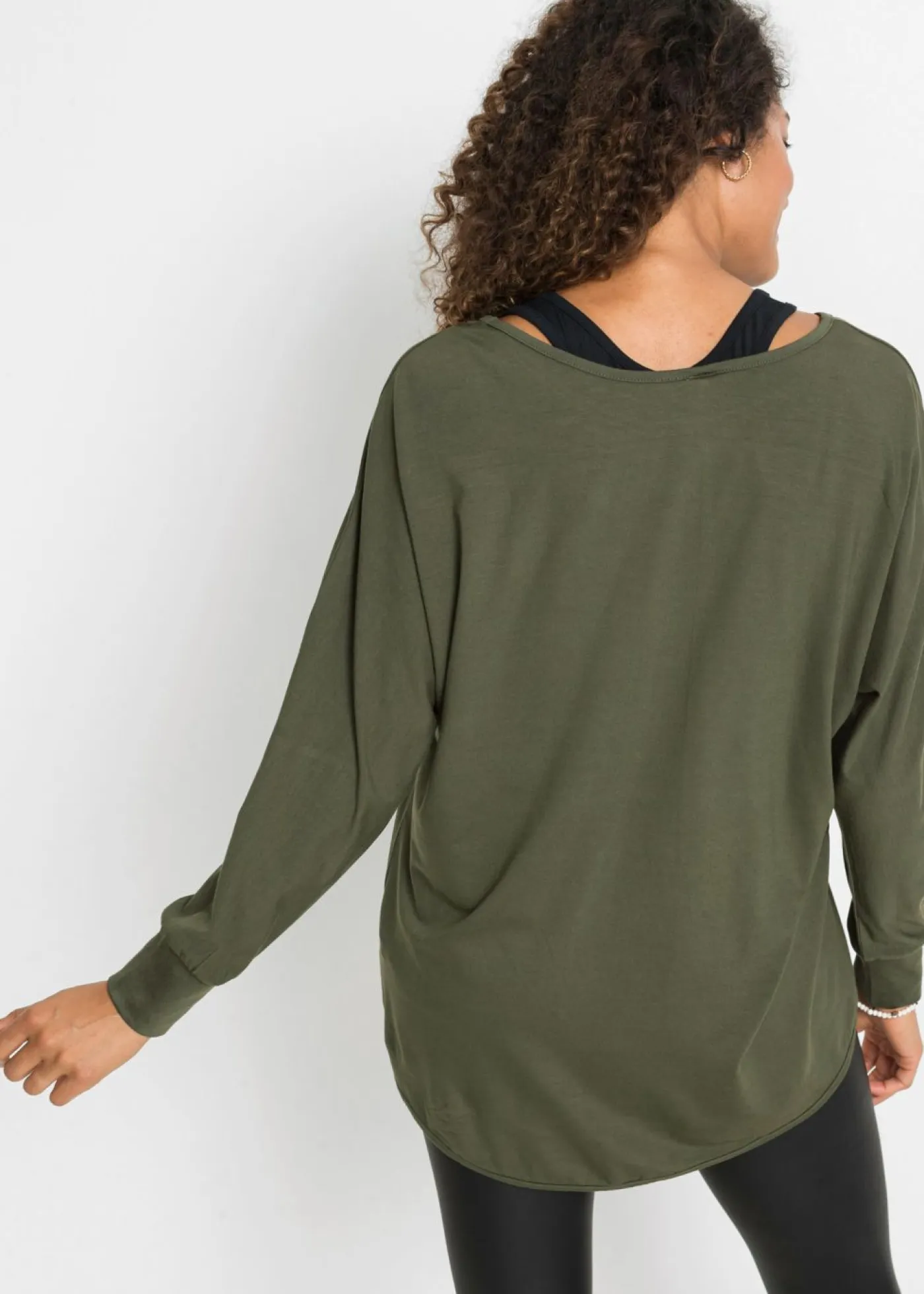 Sale Camiseta larga de mezcla de viscosa Mujer Camisetas