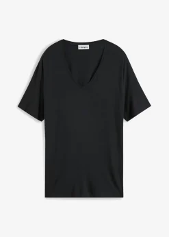 Best Camiseta larga de mezcla de viscosa sostenible Mujer Camisetas|Novedades