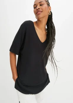 Best Camiseta larga de mezcla de viscosa sostenible Mujer Camisetas|Novedades