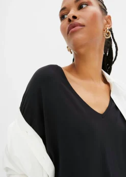 Best Camiseta larga de mezcla de viscosa sostenible Mujer Camisetas|Novedades