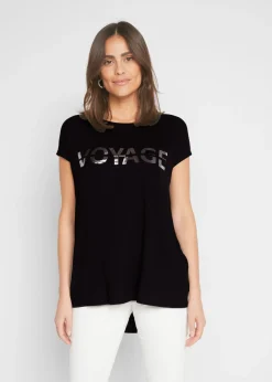 Best Camiseta larga de mezcla de viscosa Mujer Camisetas