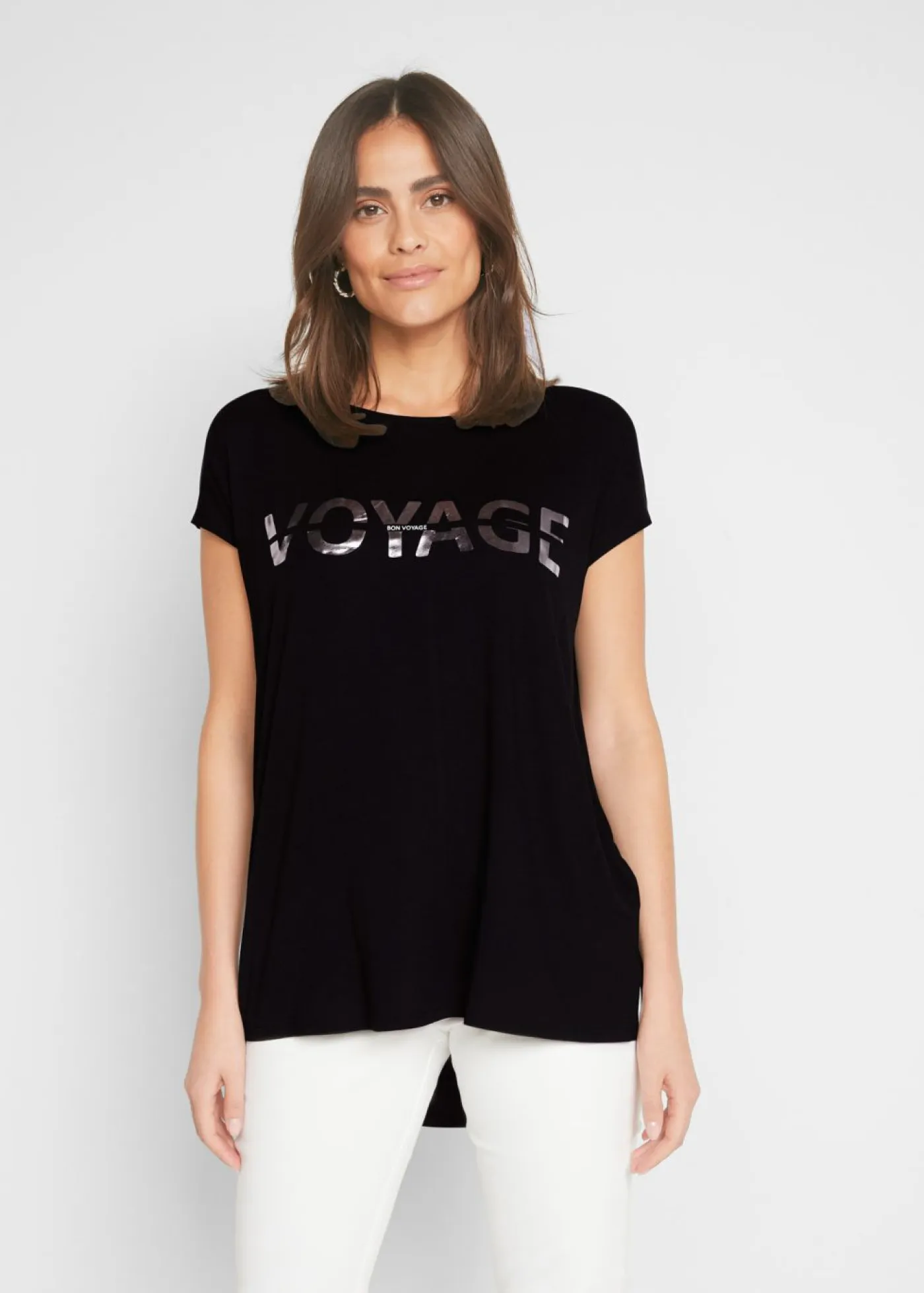 Best Camiseta larga de mezcla de viscosa Mujer Camisetas