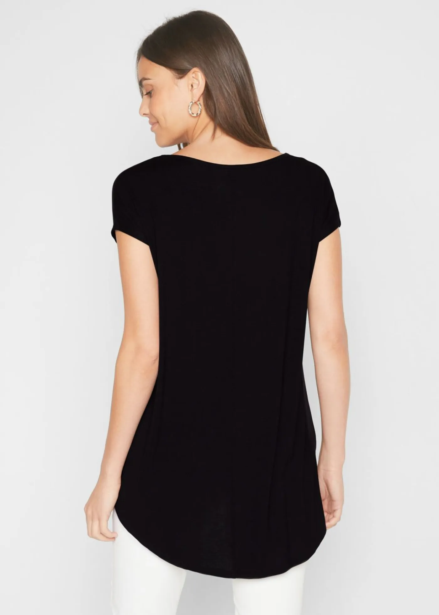 Best Camiseta larga de mezcla de viscosa Mujer Camisetas