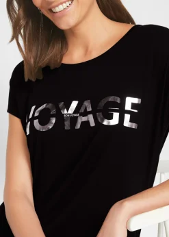 Best Camiseta larga de mezcla de viscosa Mujer Camisetas