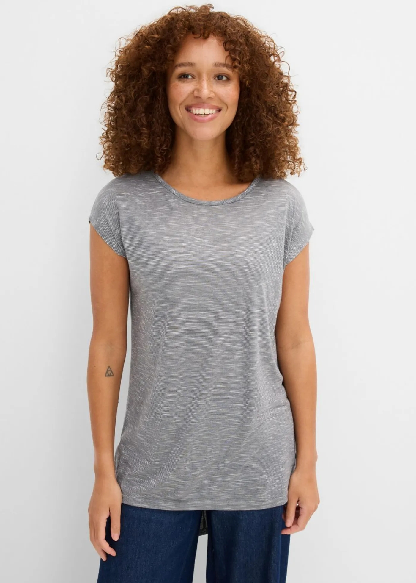 Hot Camiseta larga de mezcla de viscosa Mujer Camisetas