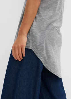 Hot Camiseta larga de mezcla de viscosa Mujer Camisetas