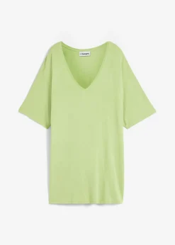 Best Camiseta larga de mezcla de viscosa sostenible Mujer Camisetas|Novedades