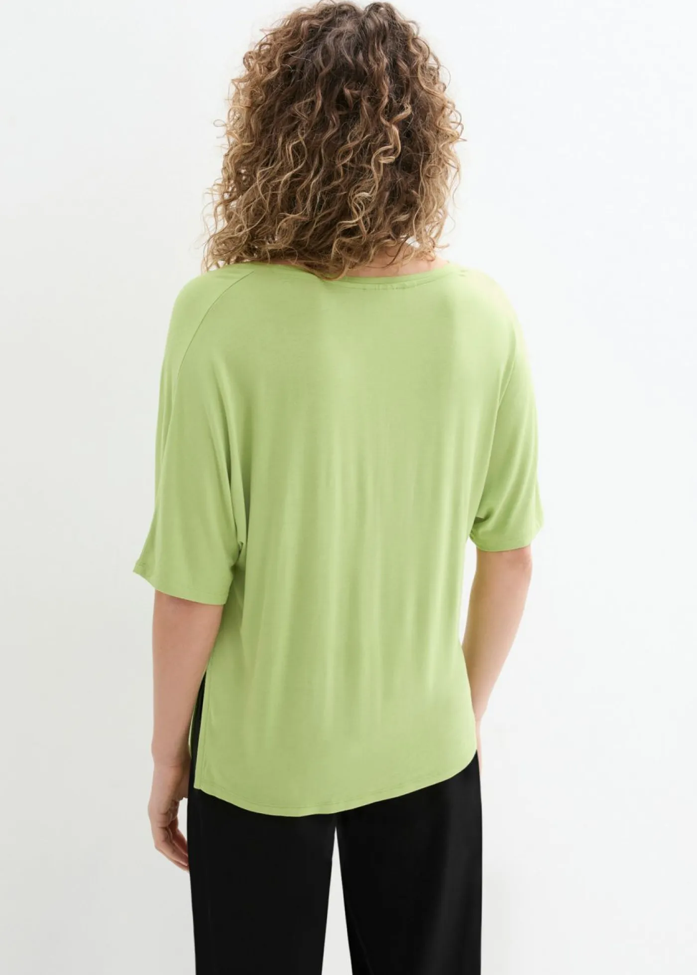 Best Camiseta larga de mezcla de viscosa sostenible Mujer Camisetas|Novedades