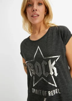 New Camiseta larga de suave mezcla de viscosa Mujer Camisetas