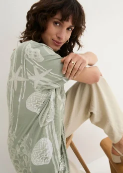 Outlet Camiseta larga de suave mezcla de viscosa Mujer Camisetas