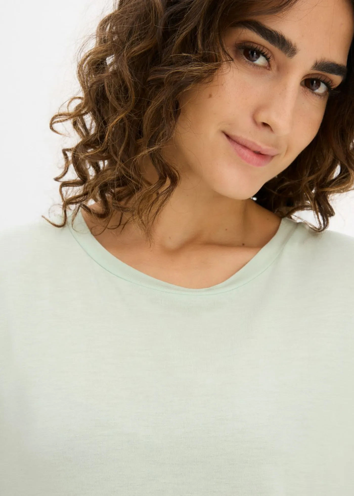 Sale Camiseta larga de viscosa suave Mujer Básicos|Camisetas