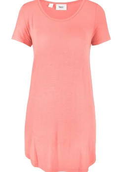 Outlet Camiseta larga de viscosa suave Mujer Básicos|Camisetas