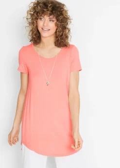 Outlet Camiseta larga de viscosa suave Mujer Básicos|Camisetas