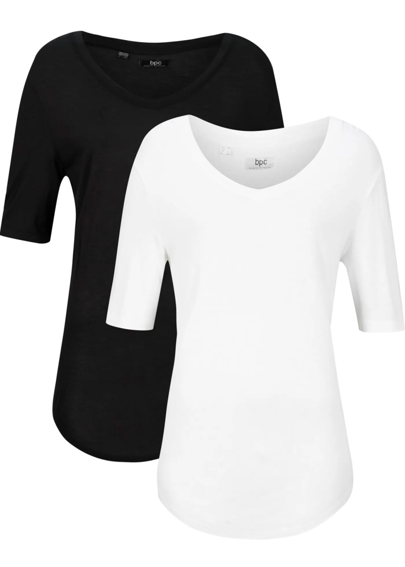 Clearance Camiseta larga de viscosa suave (2 unidades) Mujer Básicos|Camisetas