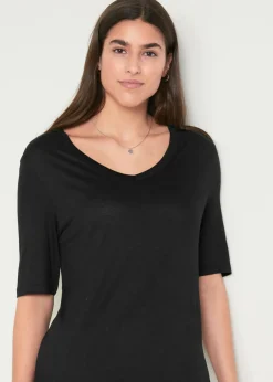 Clearance Camiseta larga de viscosa suave (2 unidades) Mujer Básicos|Camisetas