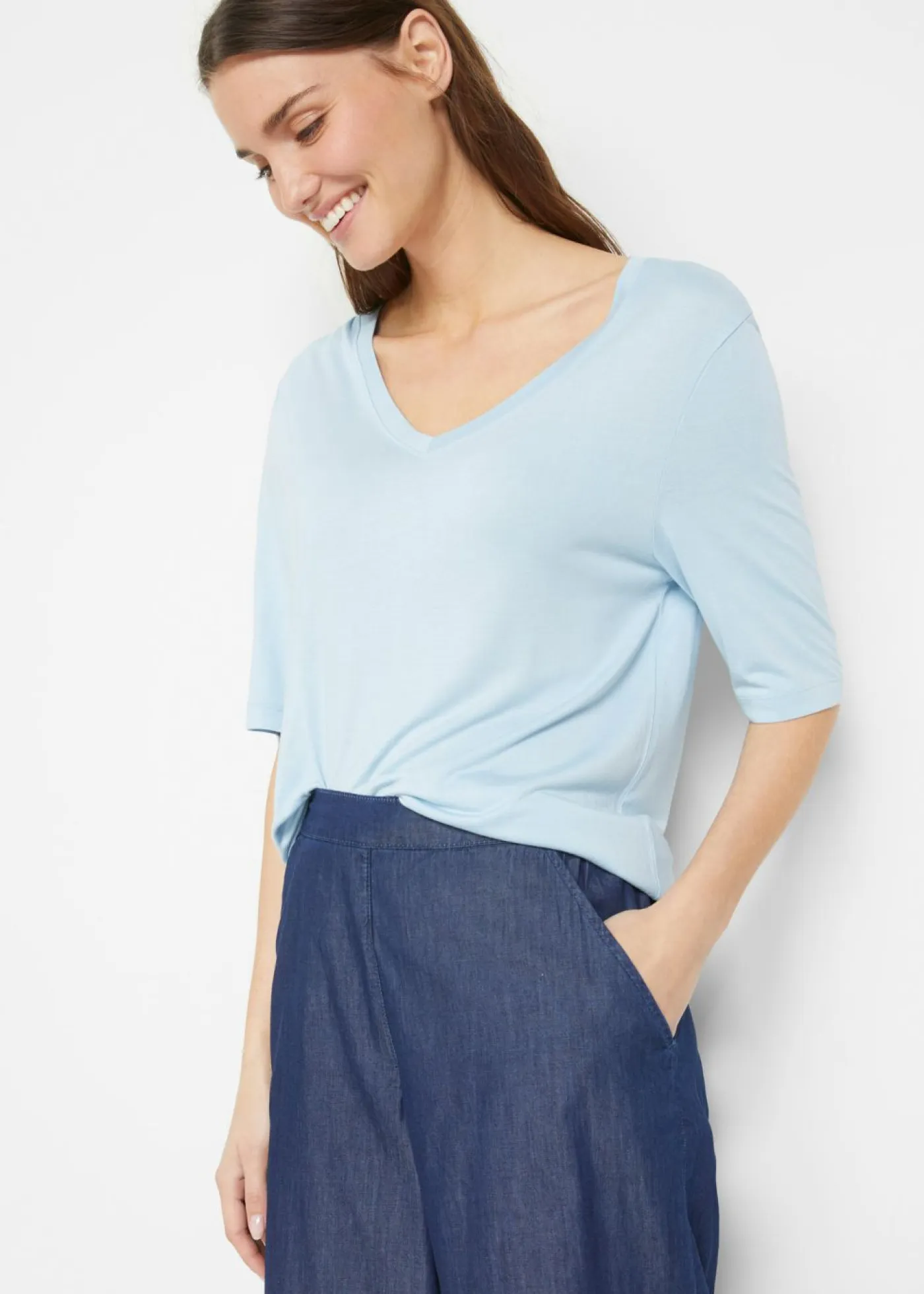 Best Camiseta larga de viscosa suave (2 unidades) Mujer Básicos|Camisetas