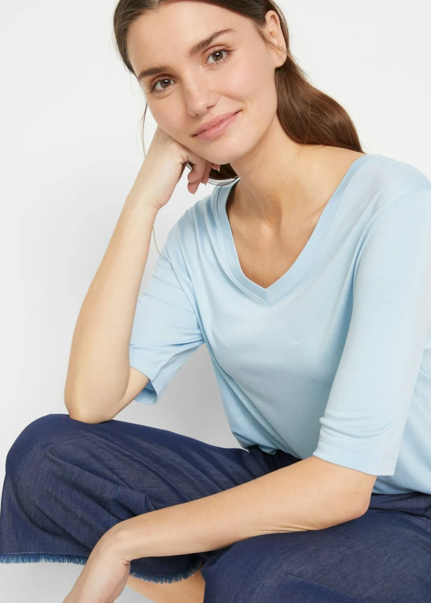 Best Camiseta larga de viscosa suave (2 unidades) Mujer Básicos|Camisetas