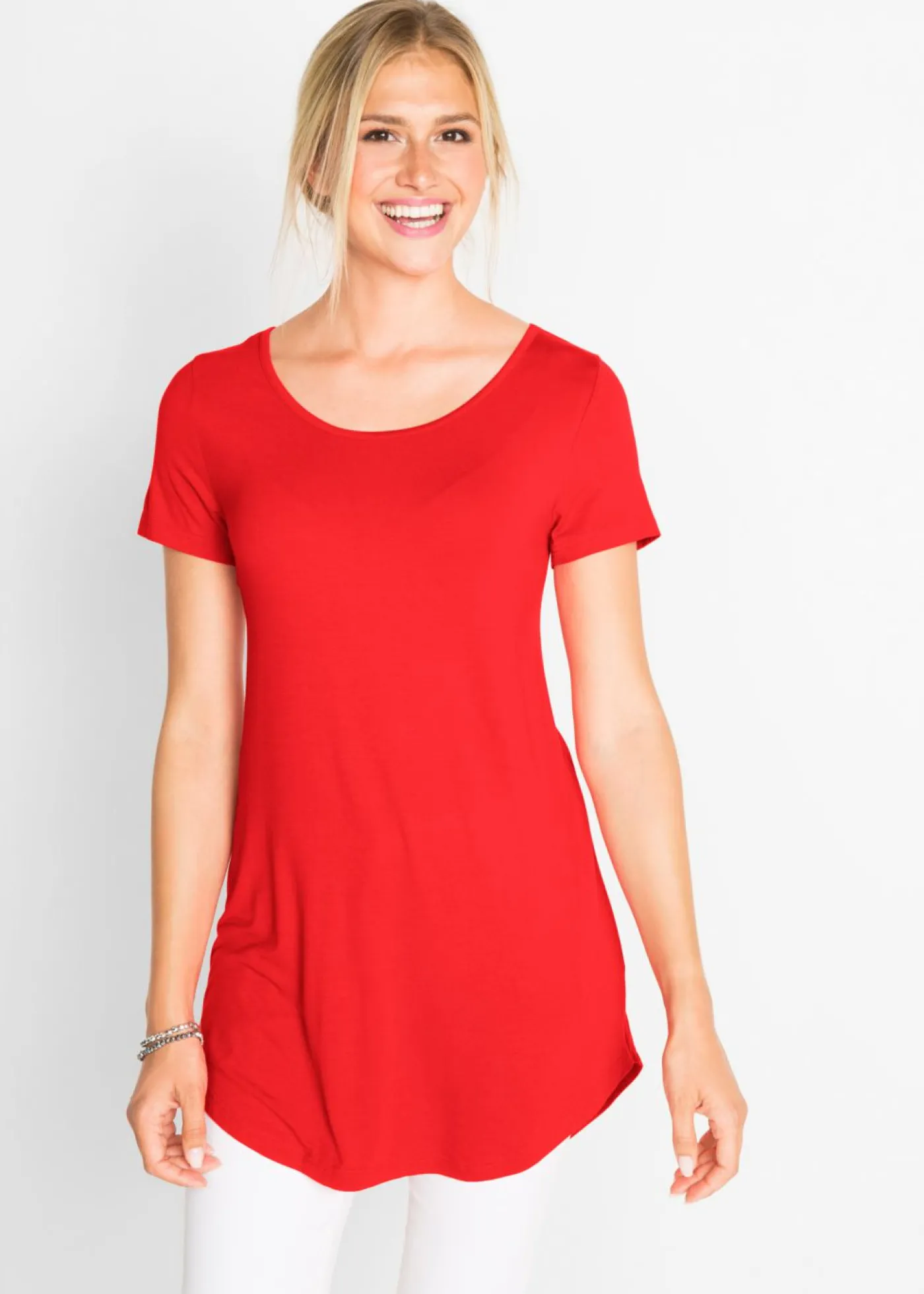 Best Camiseta larga de viscosa suave Mujer Básicos|Camisetas