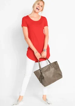 Best Camiseta larga de viscosa suave Mujer Básicos|Camisetas