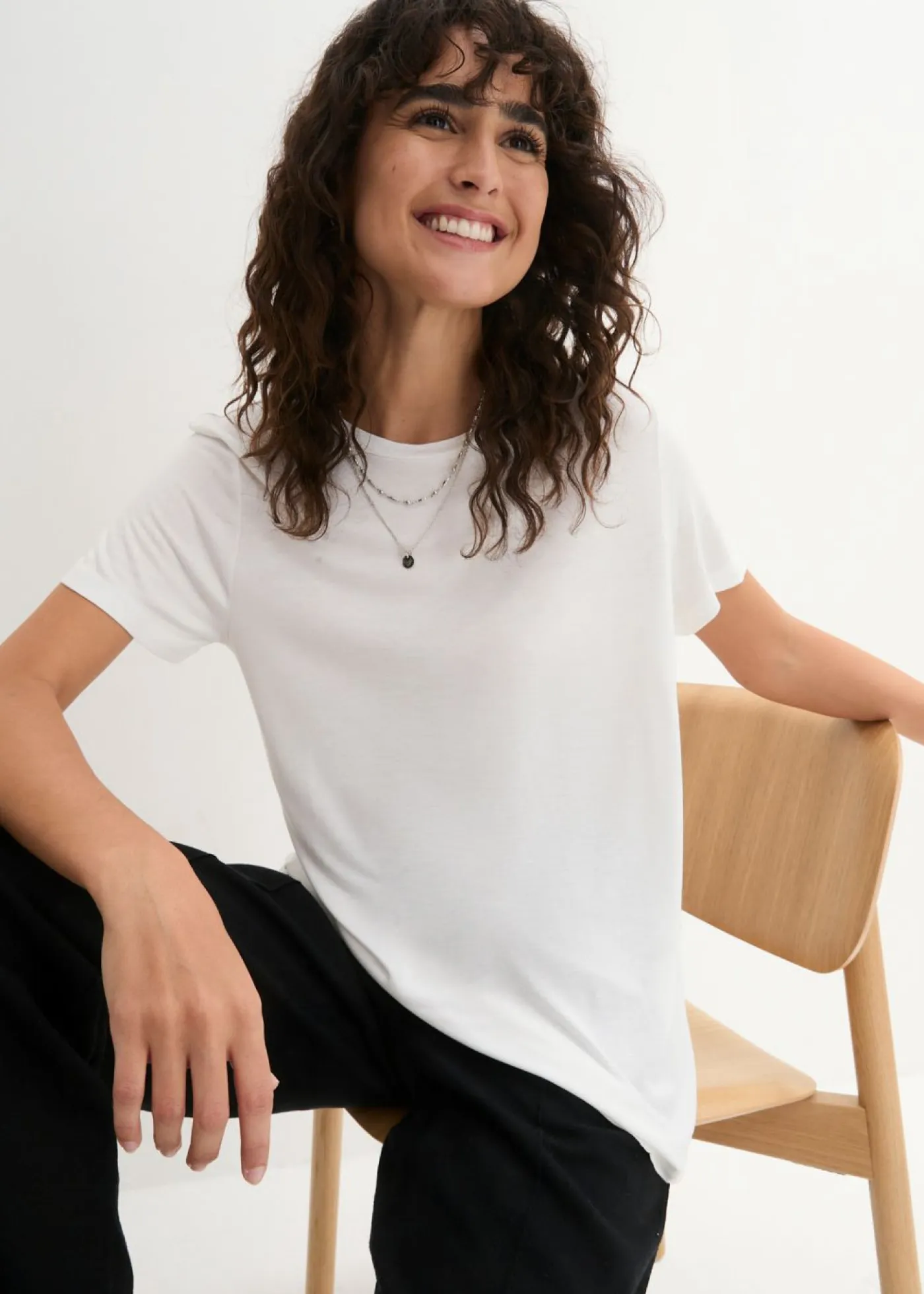 Best Camiseta larga de viscosa suave Mujer Básicos|Camisetas
