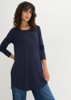 Discount Camiseta larga de viscosa con manga larga Mujer Camisetas