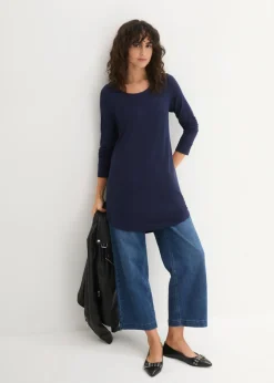 Discount Camiseta larga de viscosa con manga larga Mujer Camisetas