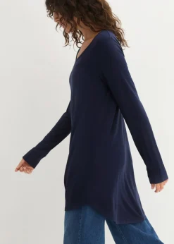 Discount Camiseta larga de viscosa con manga larga Mujer Camisetas