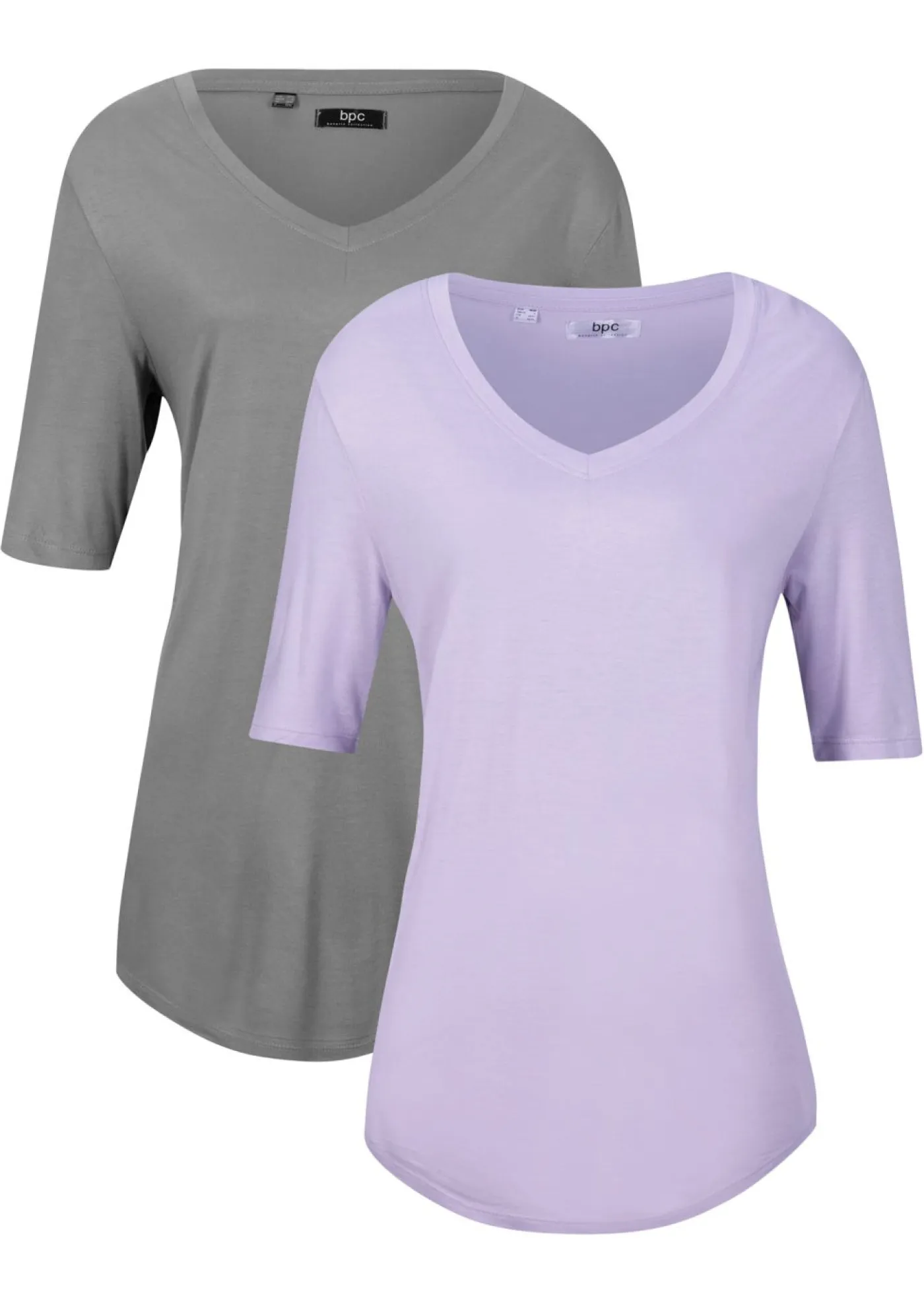 Best Camiseta larga de viscosa suave (2 unidades) Mujer Básicos|Camisetas