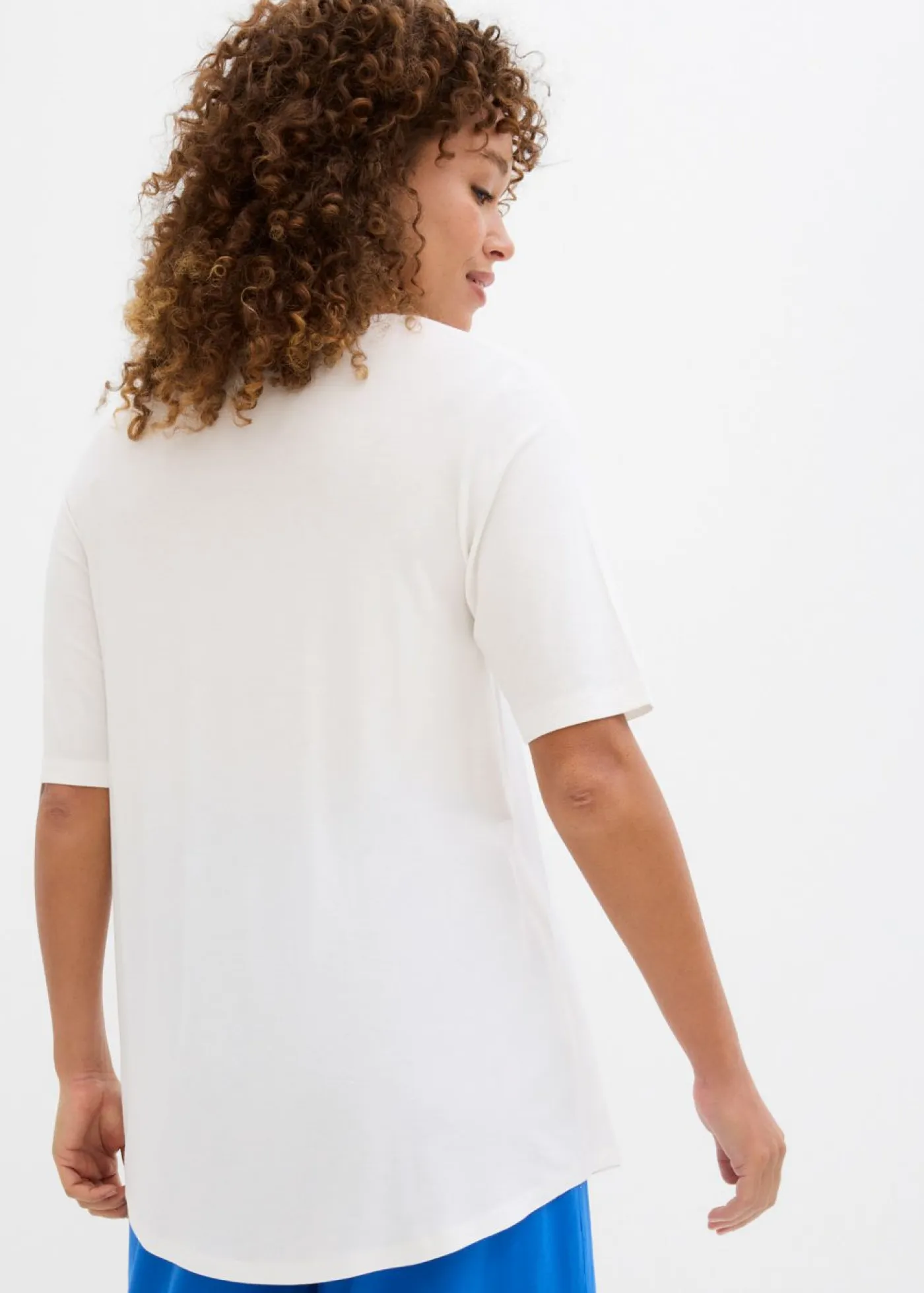 Clearance Camiseta larga de viscosa suave Mujer Básicos|Camisetas