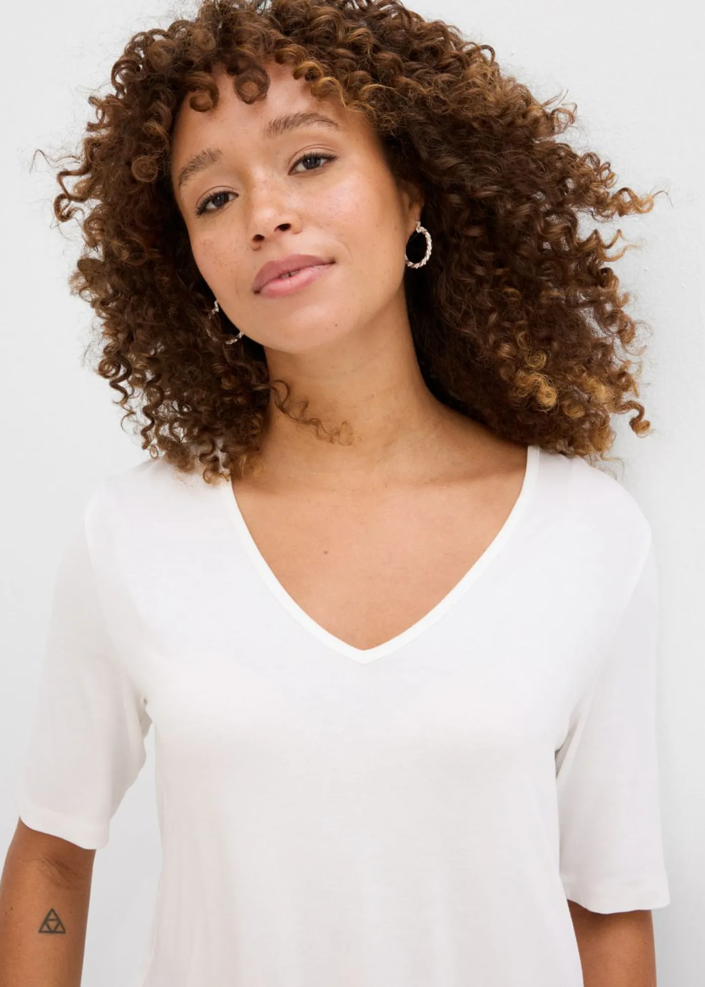 Clearance Camiseta larga de viscosa suave Mujer Básicos|Camisetas