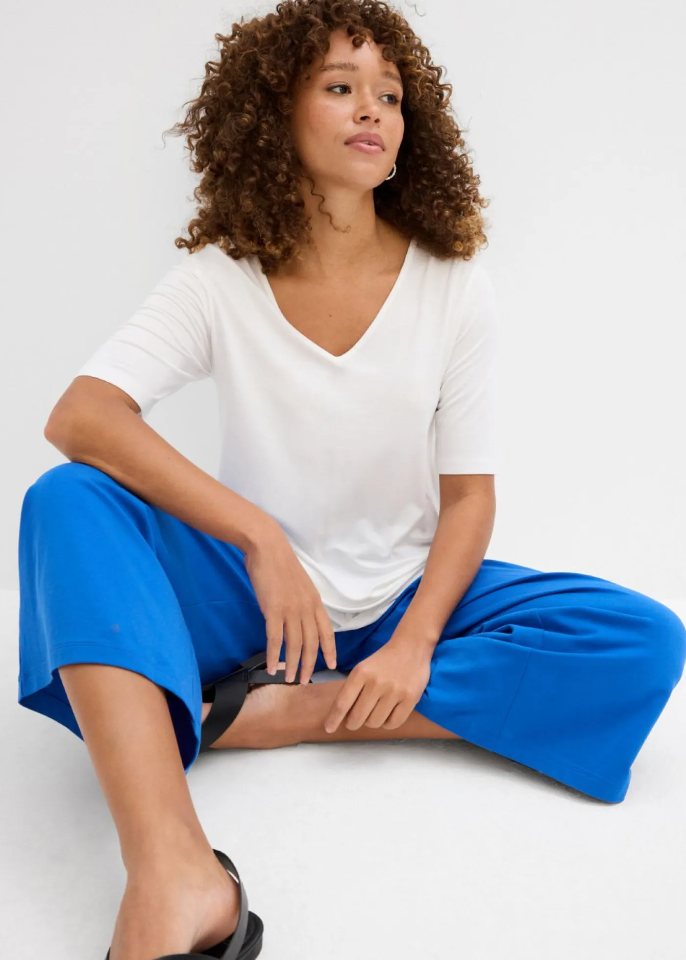 Clearance Camiseta larga de viscosa suave Mujer Básicos|Camisetas