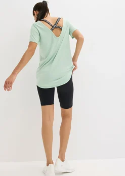 New Camiseta larga deportiva con espalda abierta Mujer Ropa Deportiva|Camisetas