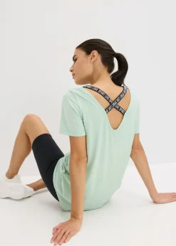New Camiseta larga deportiva con espalda abierta Mujer Ropa Deportiva|Camisetas