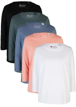 Clearance Camiseta larga (5 unidades) Mujer Básicos|Camisetas