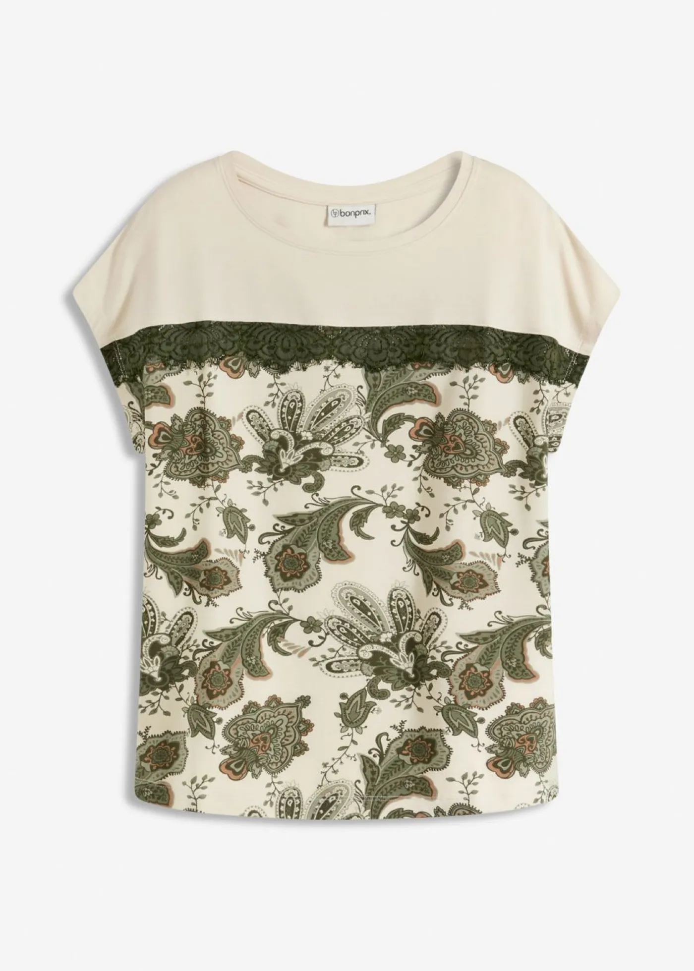 Sale Camiseta oversize con cinta de encaje Mujer Camisetas
