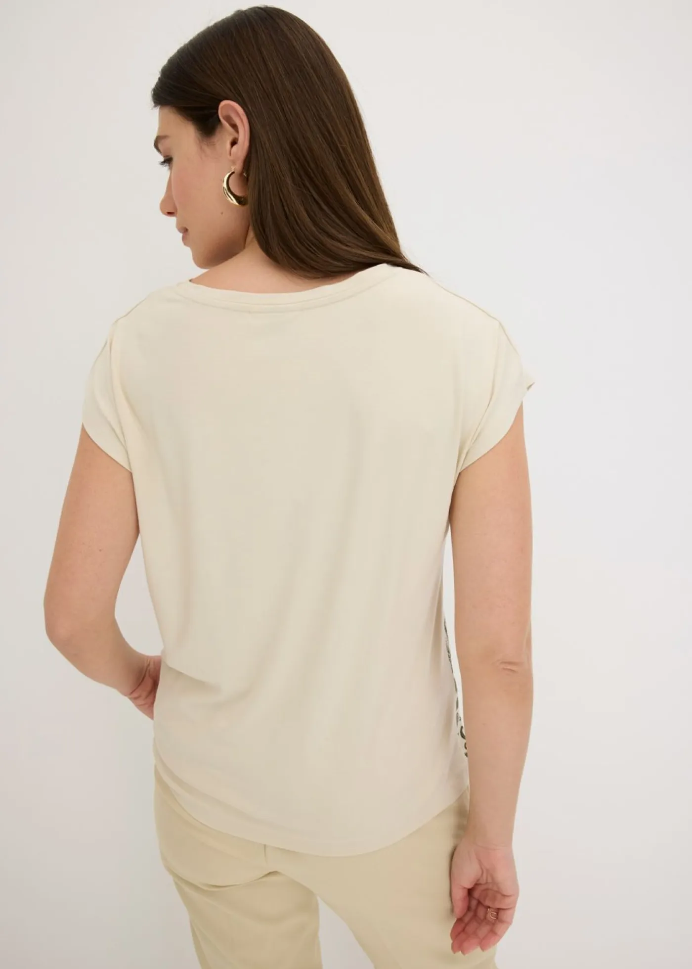 Sale Camiseta oversize con cinta de encaje Mujer Camisetas