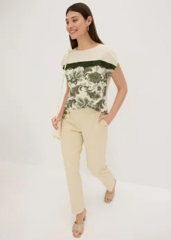 Sale Camiseta oversize con cinta de encaje Mujer Camisetas